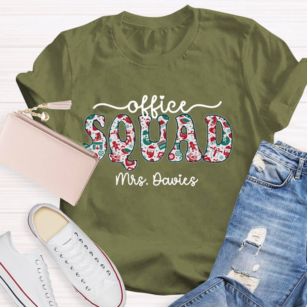 Personalized Name Office Squad Christmas T-shirt