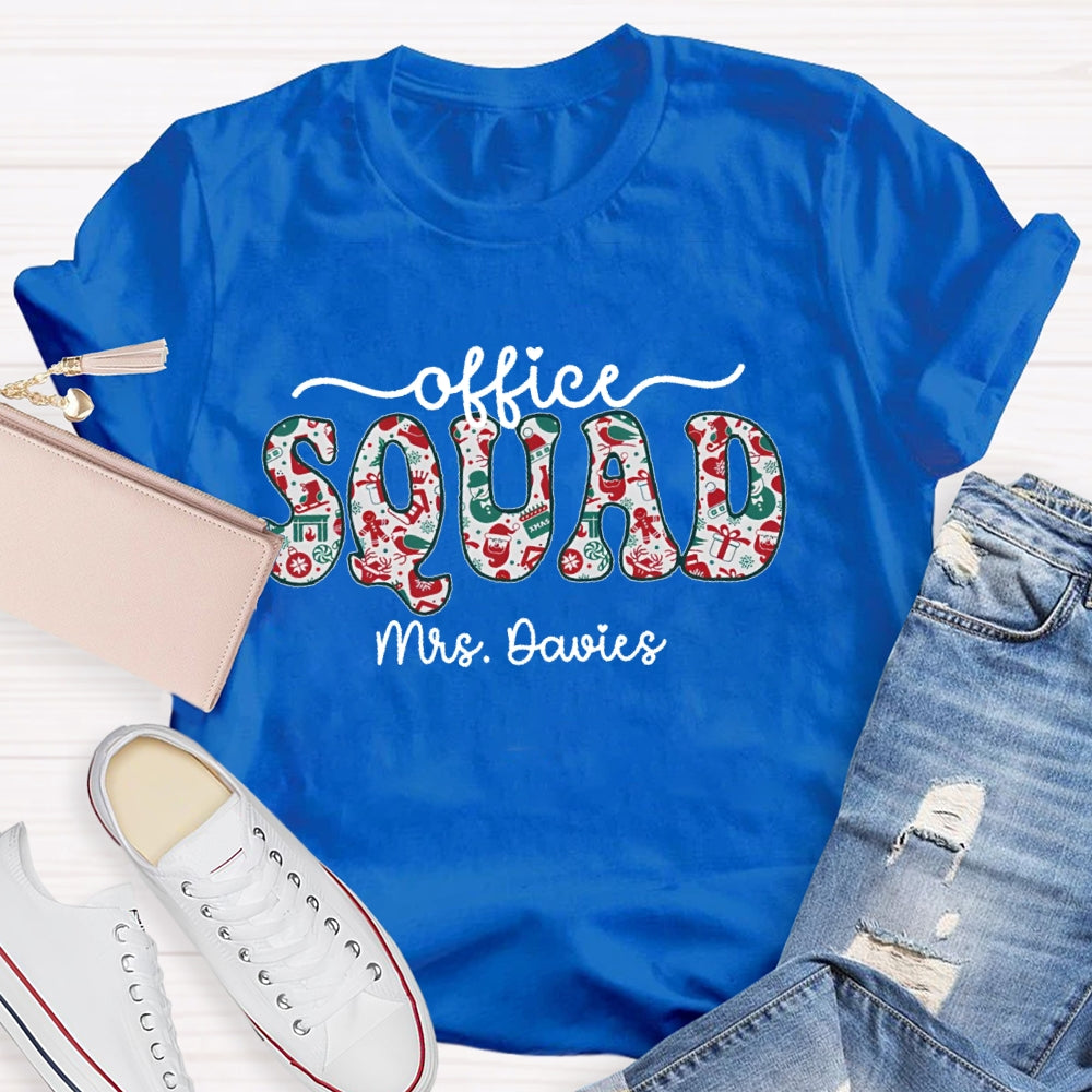 Personalized Name Office Squad Christmas T-shirt
