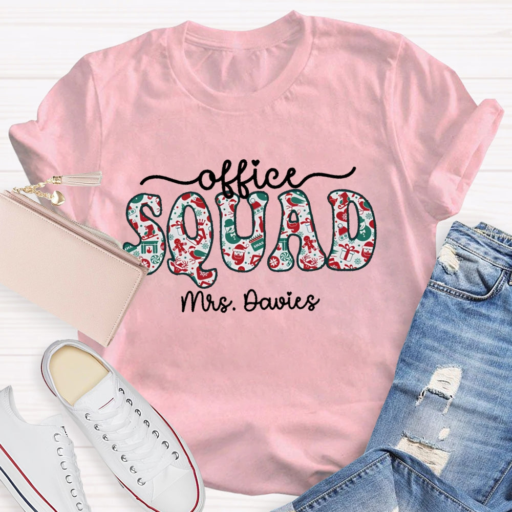 Personalized Name Office Squad Christmas T-shirt