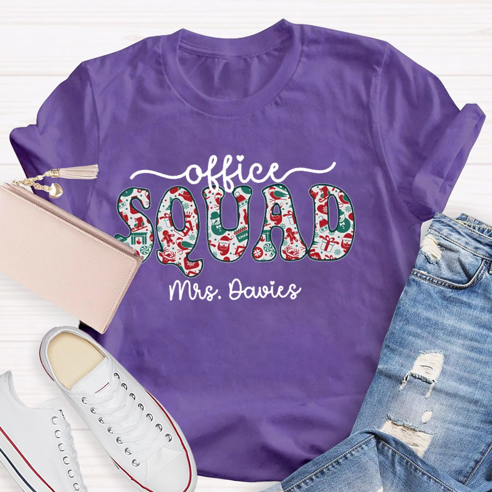 Personalized Name Office Squad Christmas T-shirt