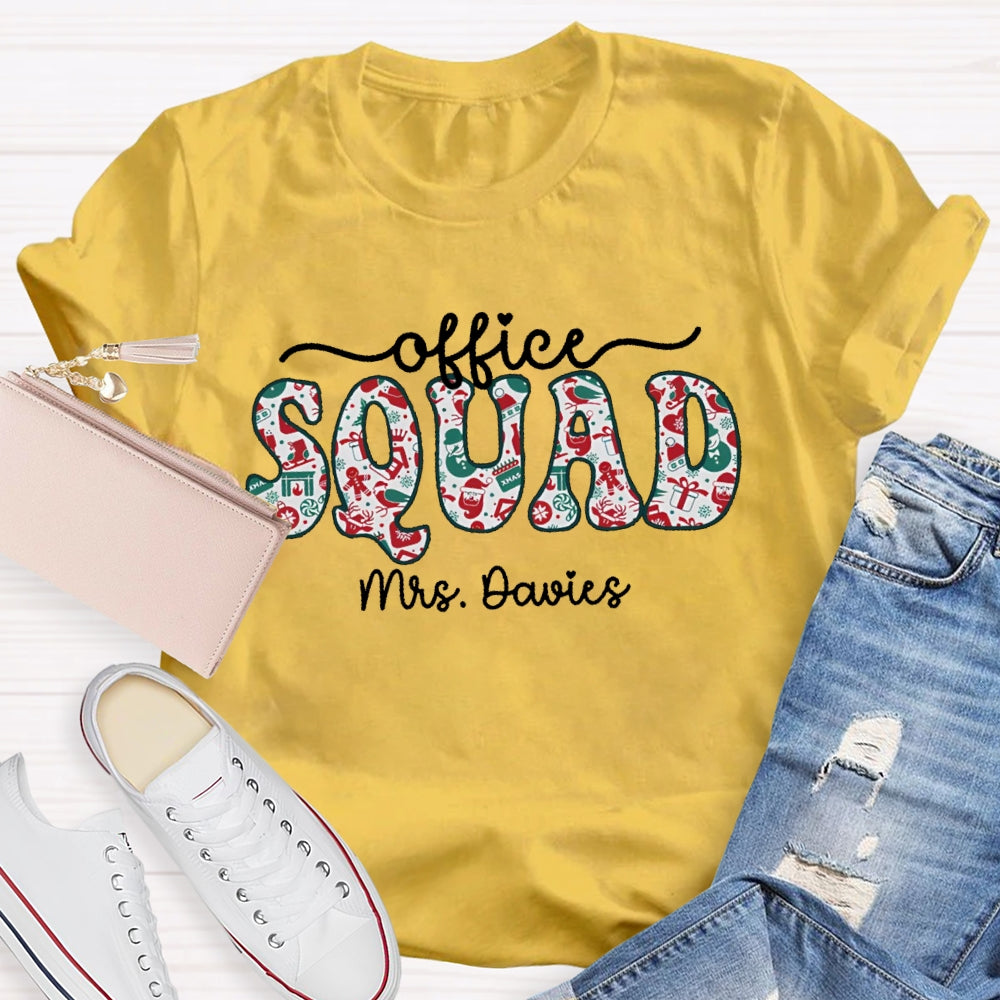 Personalized Name Office Squad Christmas T-shirt