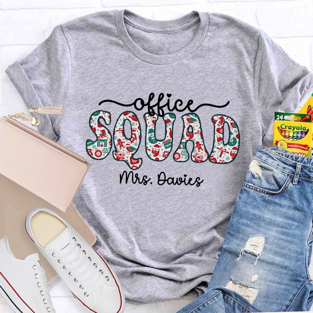 Personalized Name Office Squad Christmas T-shirt