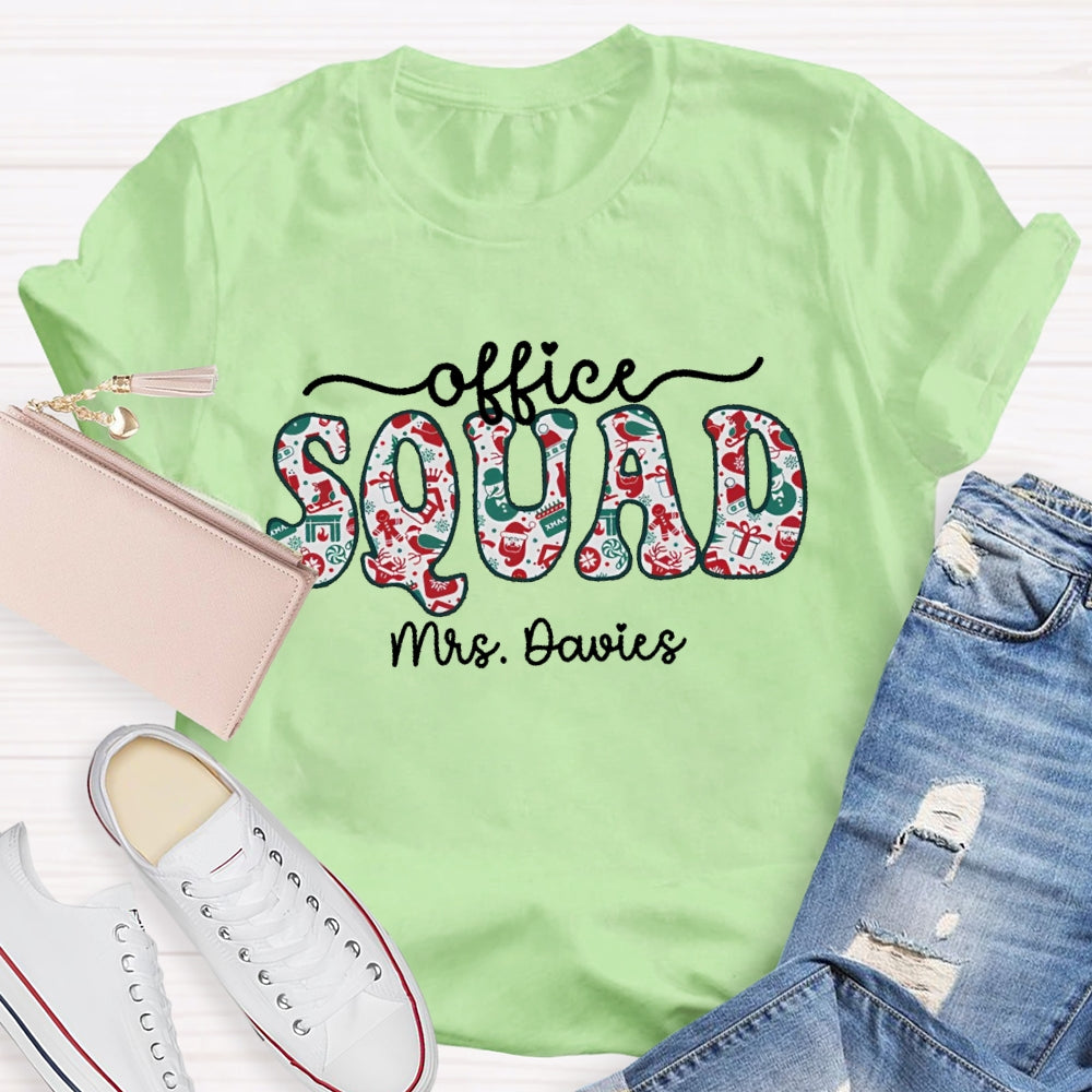 Personalized Name Office Squad Christmas T-shirt