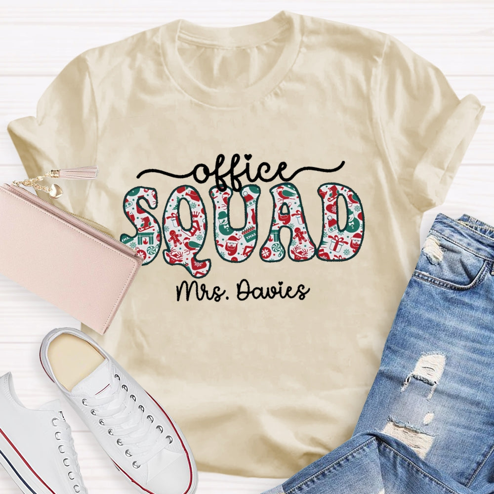 Personalized Name Office Squad Christmas T-shirt