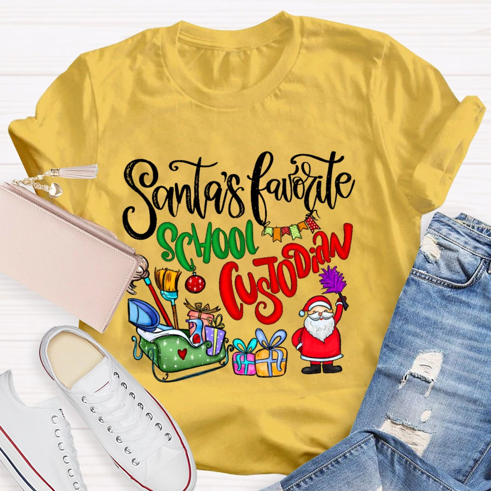 Santa's Favorite School Custodian T-shirt