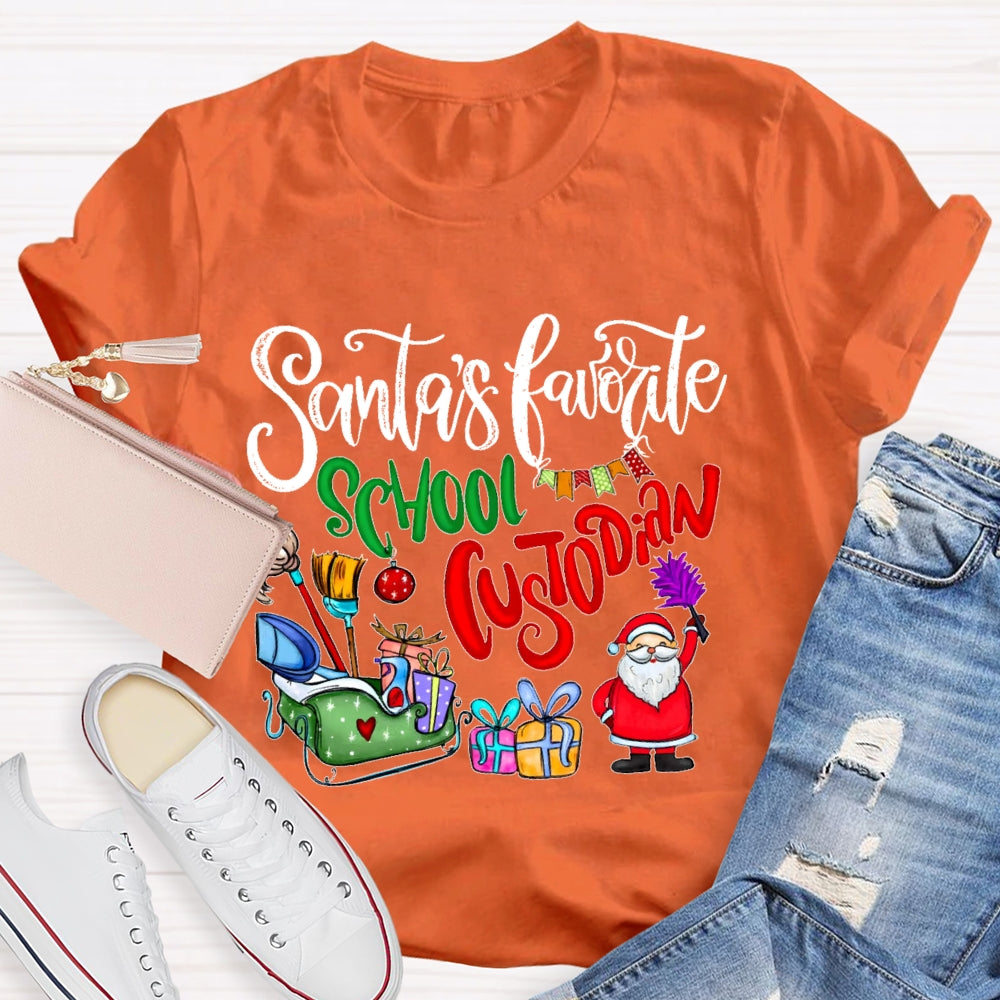 Santa's Favorite School Custodian T-shirt