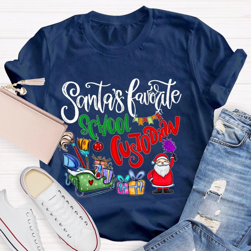Santa's Favorite School Custodian T-shirt