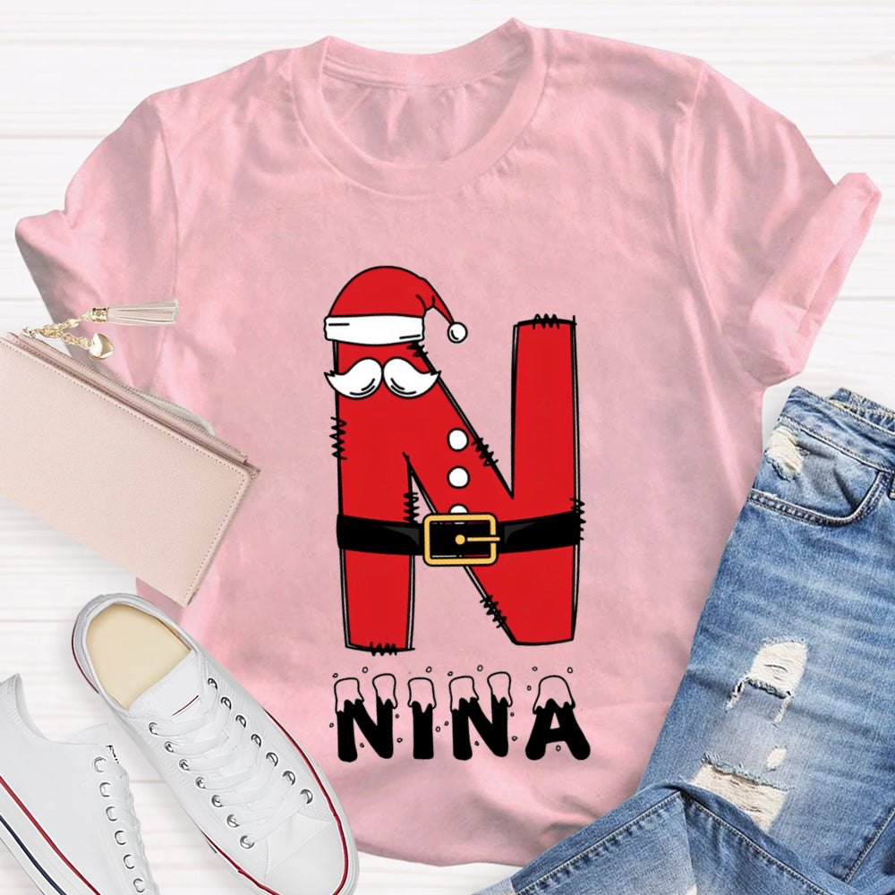 Personalized Name Letters With Santa Hats T-Shirt