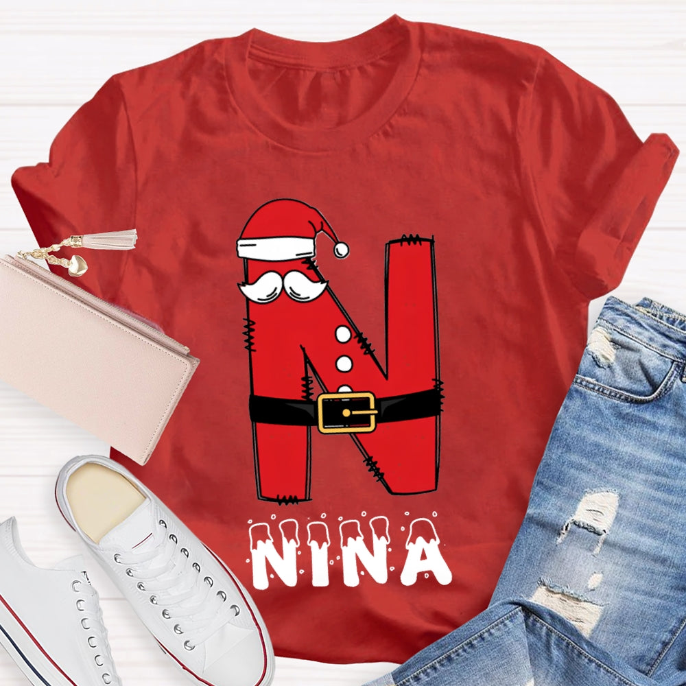 Personalized Name Letters With Santa Hats T-Shirt