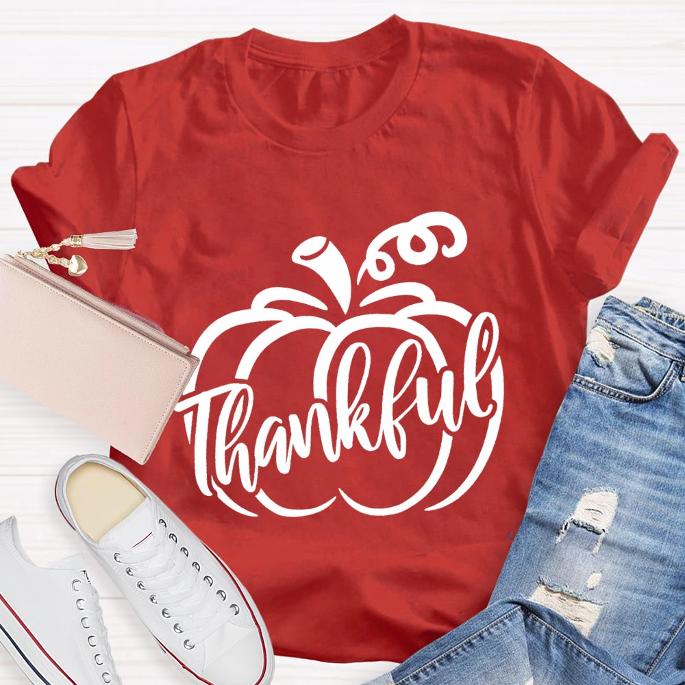 Thankful Pumpkin Thanksgiving Day Fall Season T-Shirt