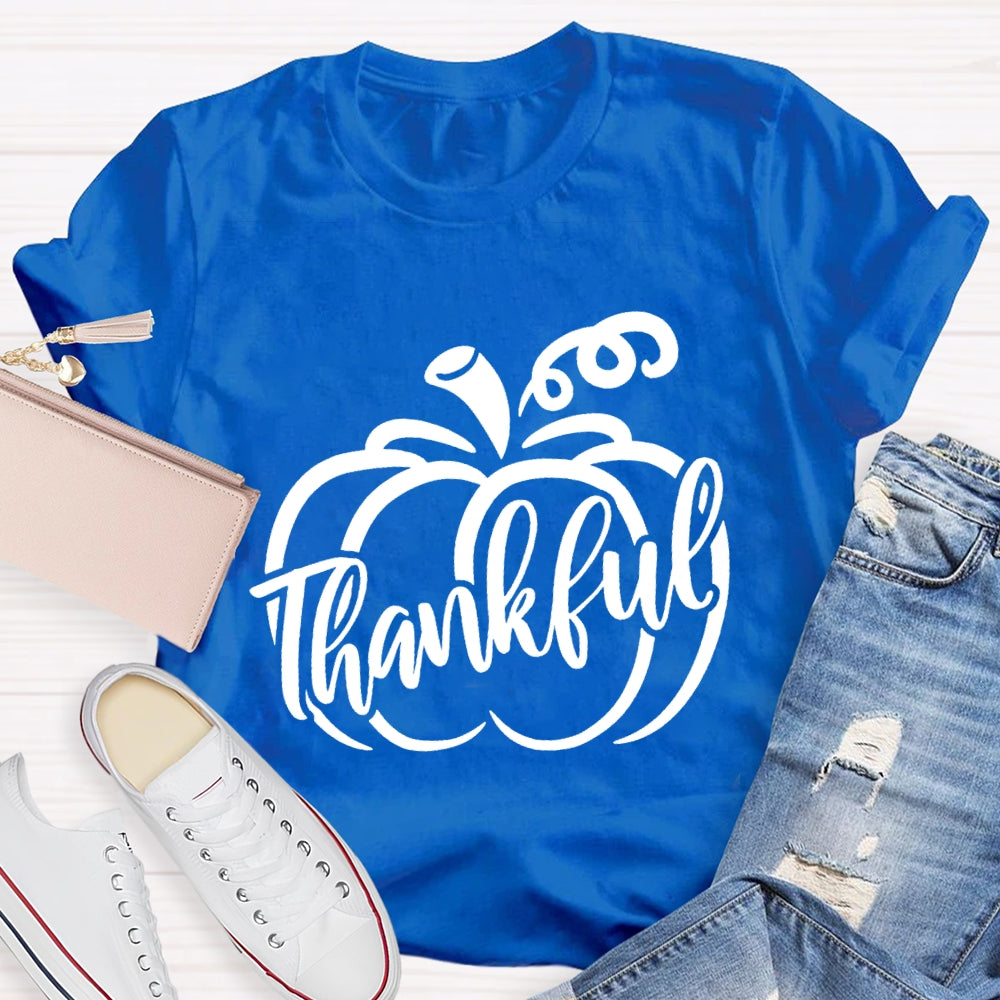 Thankful Pumpkin Thanksgiving Day Fall Season T-Shirt