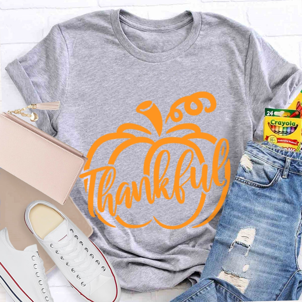 Thankful Pumpkin Thanksgiving Day Fall Season T-Shirt