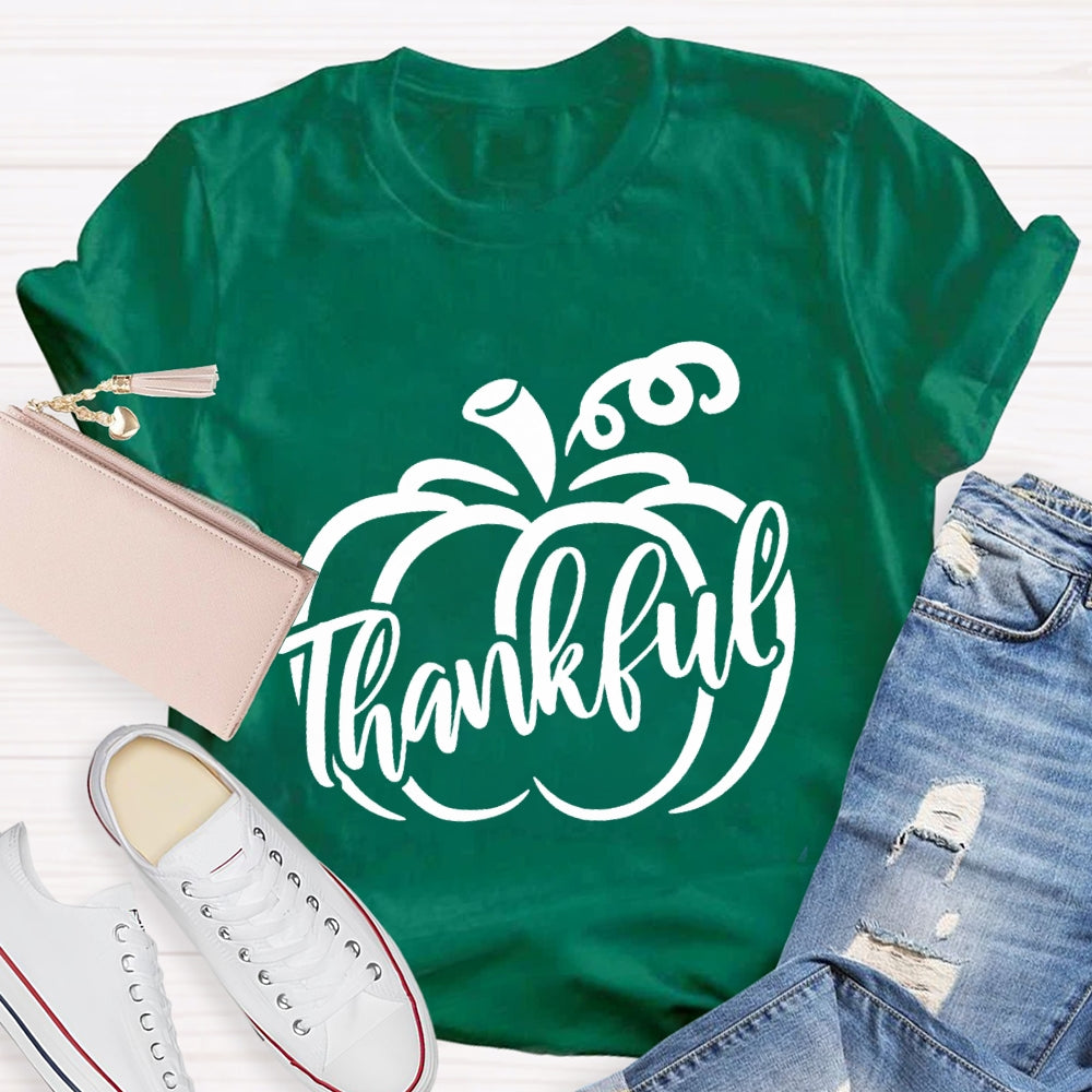Thankful Pumpkin Thanksgiving Day Fall Season T-Shirt