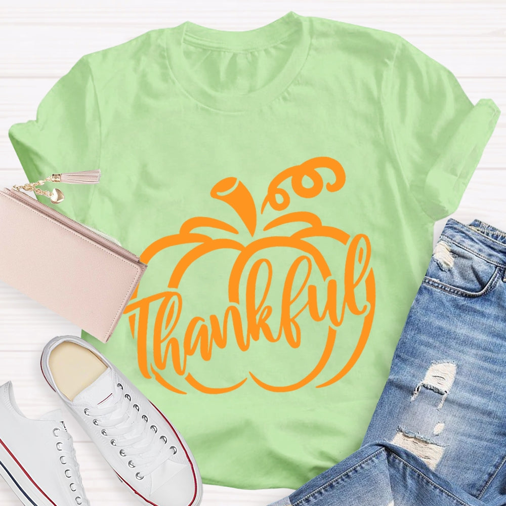 Thankful Pumpkin Thanksgiving Day Fall Season T-Shirt