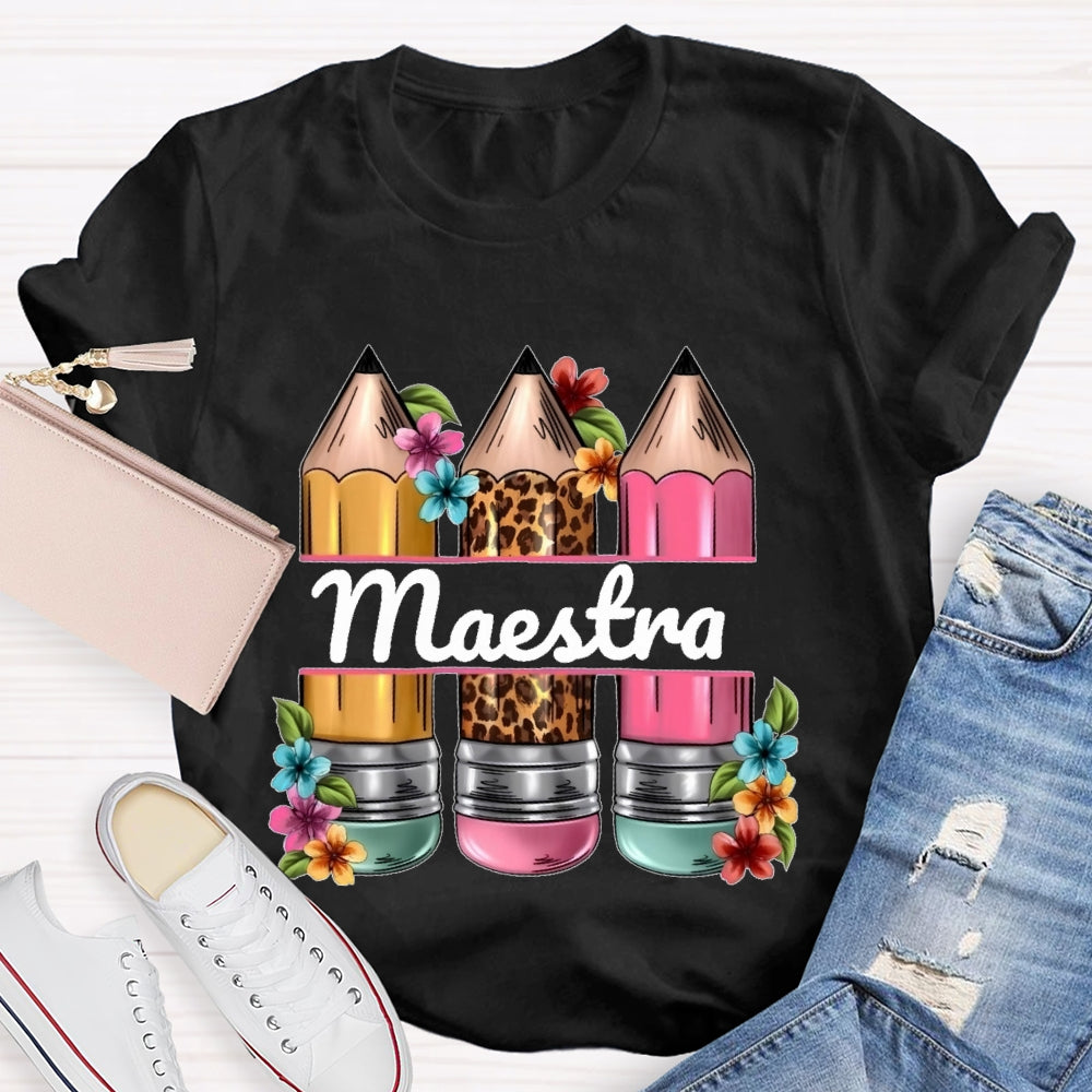 Maestra Leopard Print Pencil T-shirt
