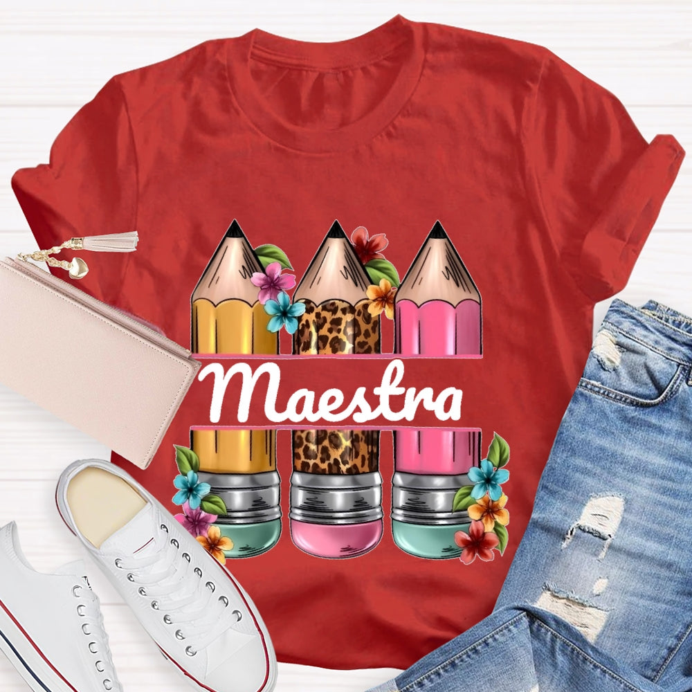 Maestra Leopard Print Pencil T-shirt