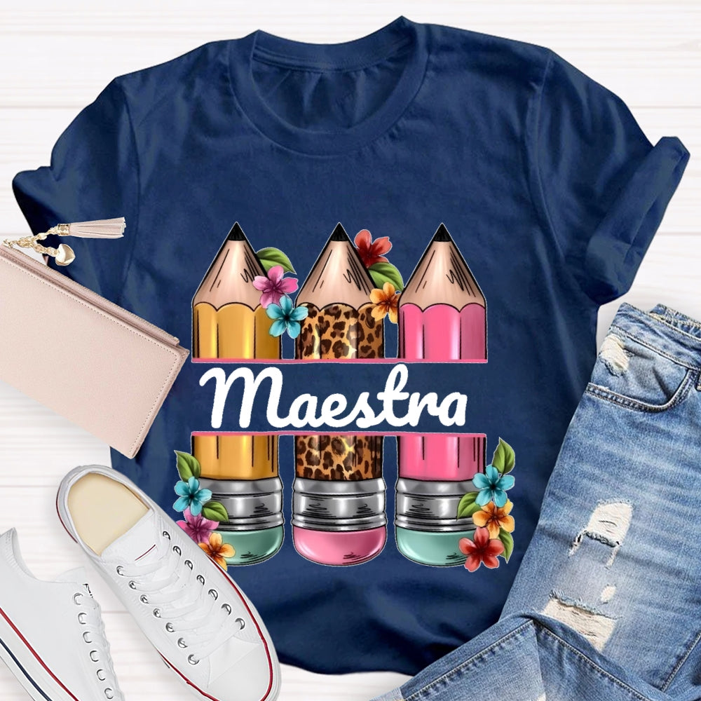 Maestra Leopard Print Pencil T-shirt