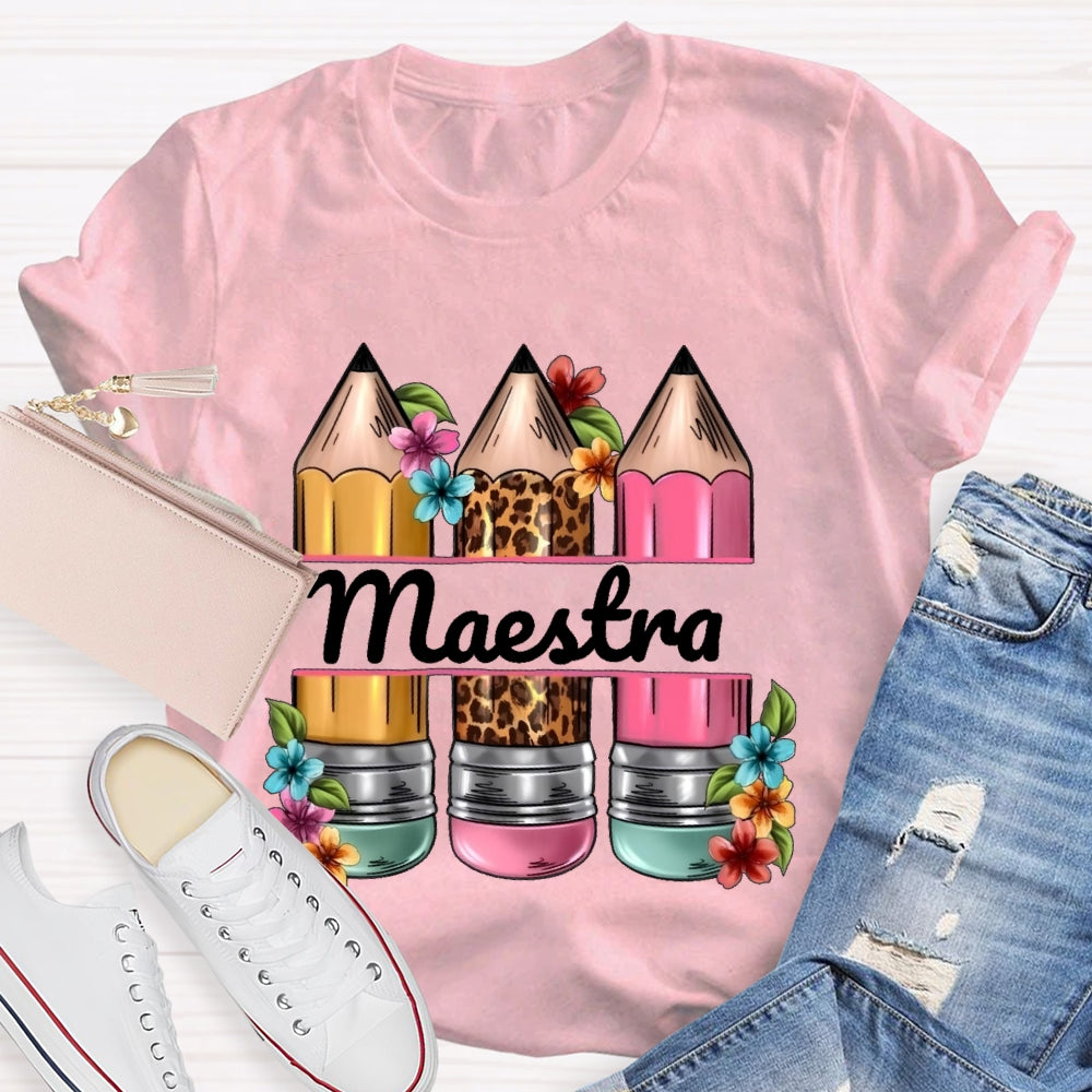 Maestra Leopard Print Pencil T-shirt