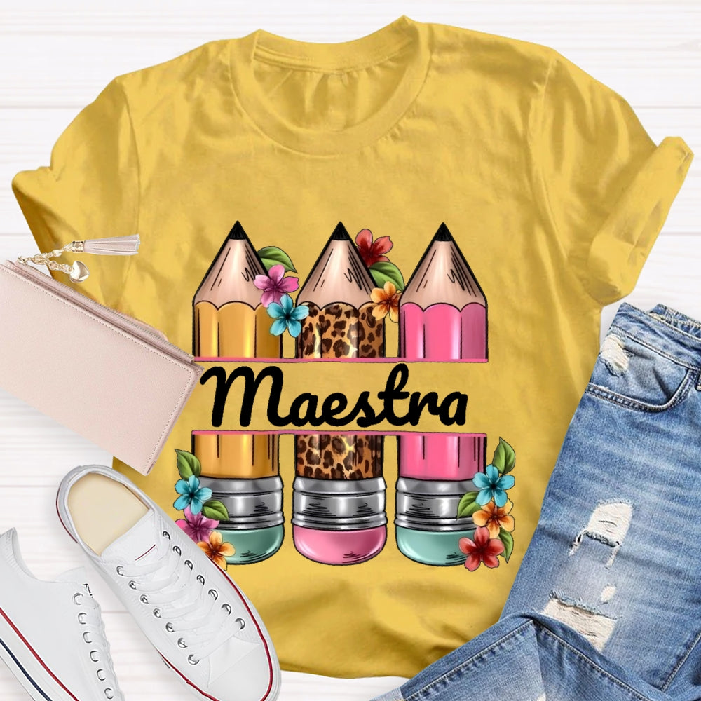 Maestra Leopard Print Pencil T-shirt