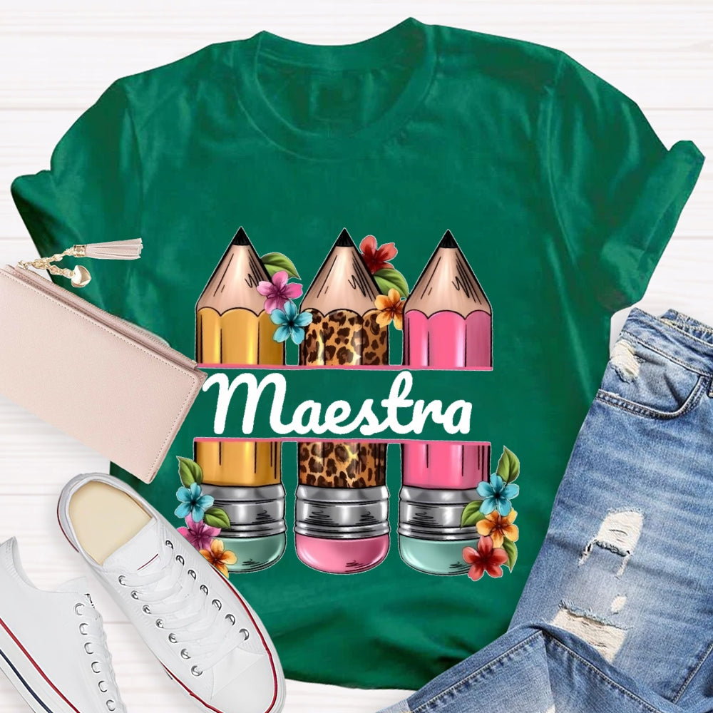 Maestra Leopard Print Pencil T-shirt