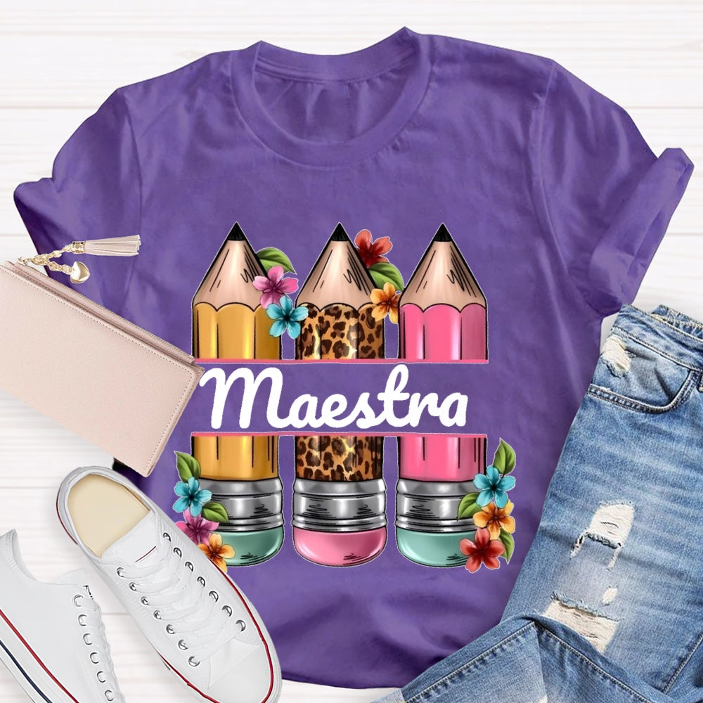 Maestra Leopard Print Pencil T-shirt