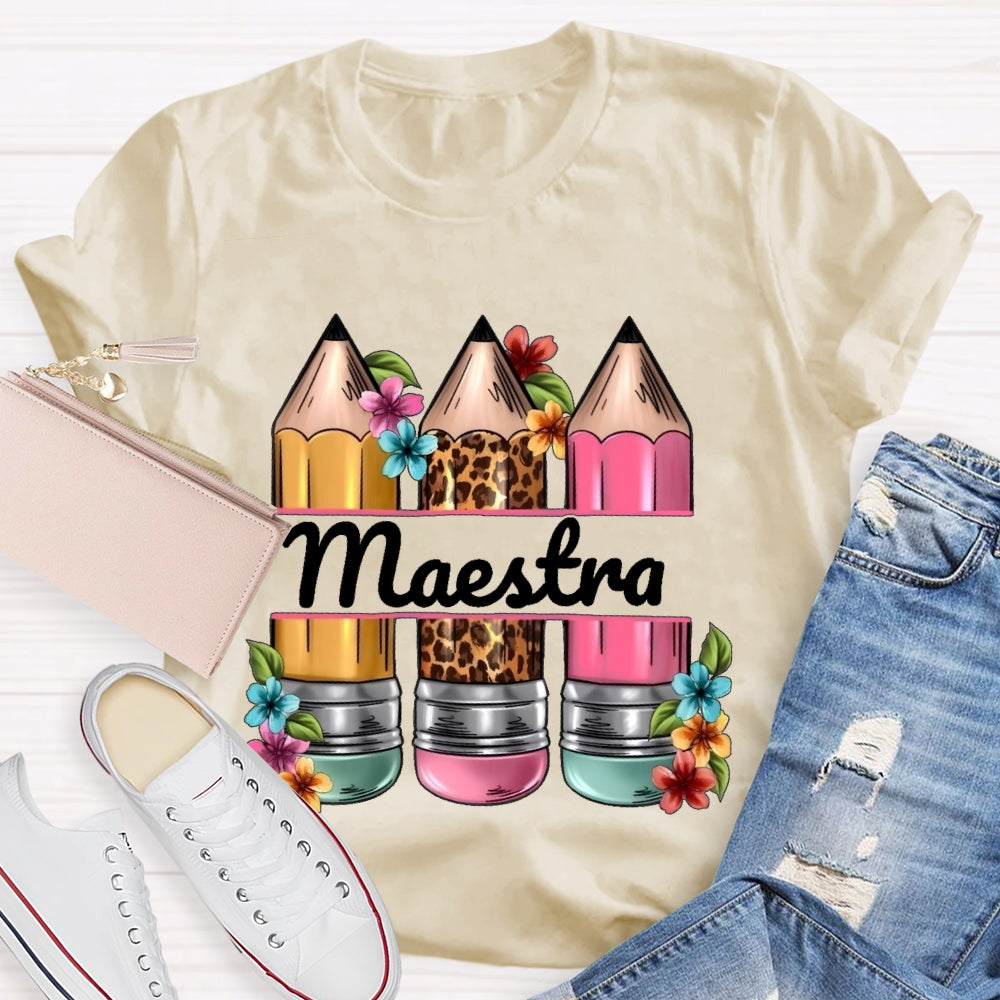 Maestra Leopard Print Pencil T-shirt