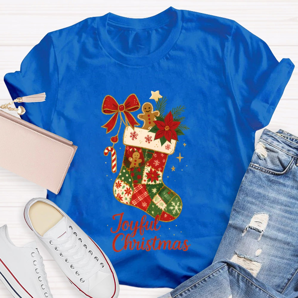 Joyful Christmas Bows And Christmas Socks T-shirt
