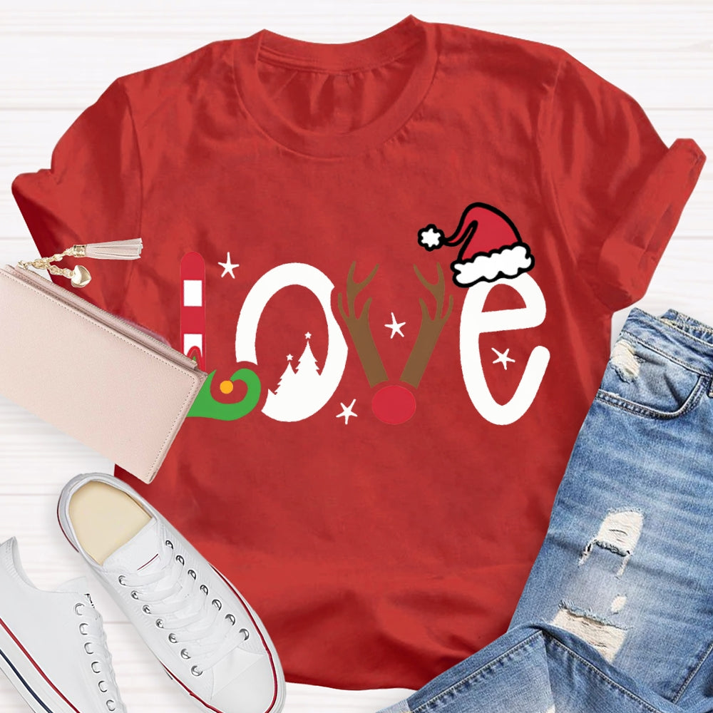 Love Christmas Vibes Font Christmas T-shirt