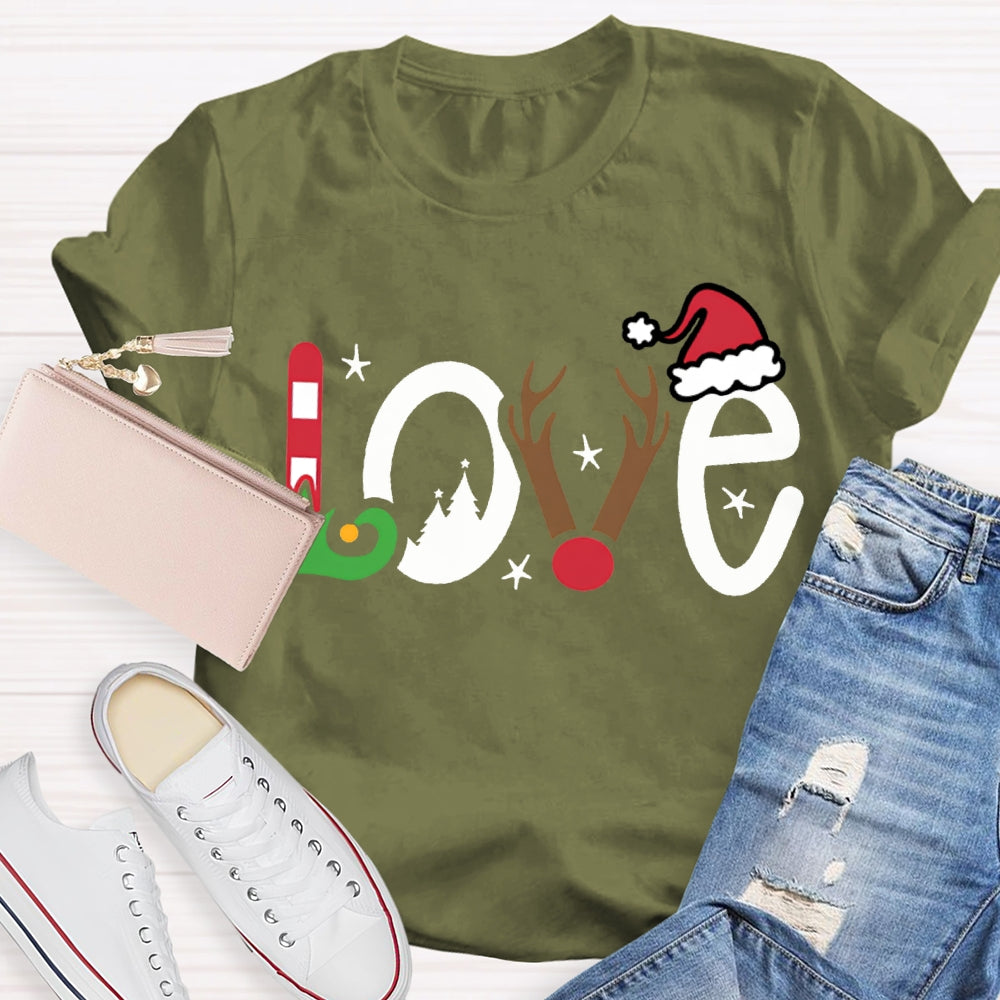 Love Christmas Vibes Font Christmas T-shirt