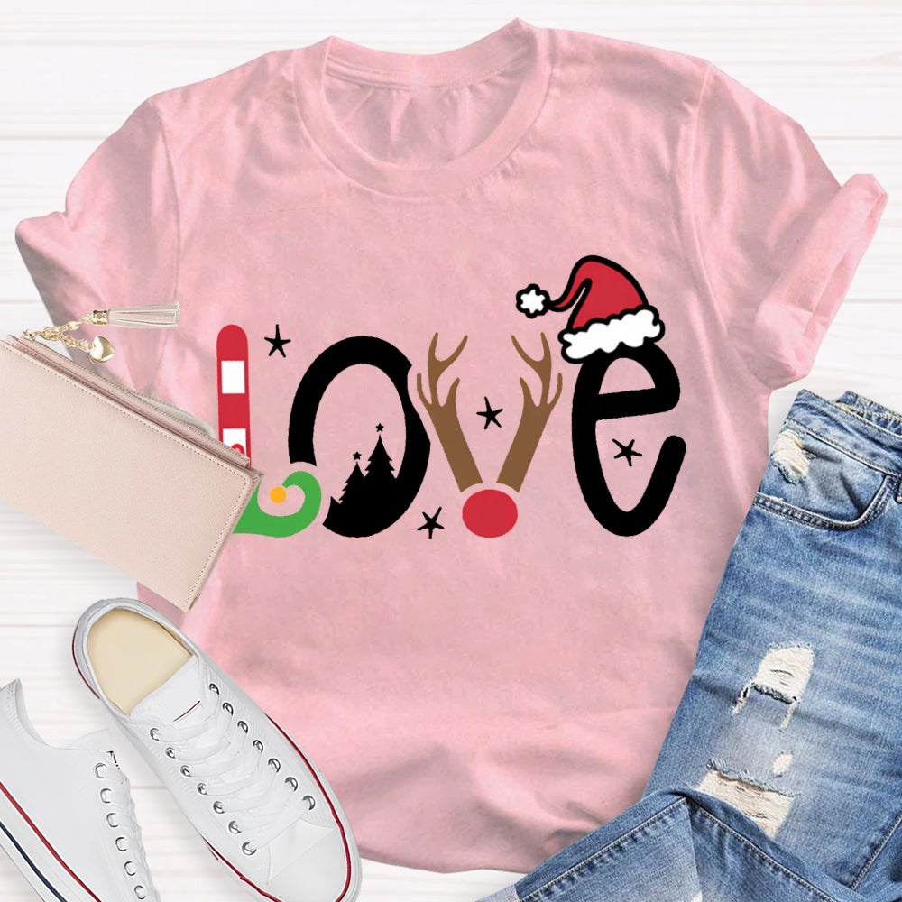 Love Christmas Vibes Font Christmas T-shirt