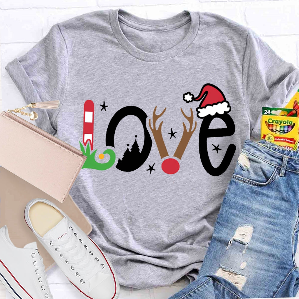 Love Christmas Vibes Font Christmas T-shirt