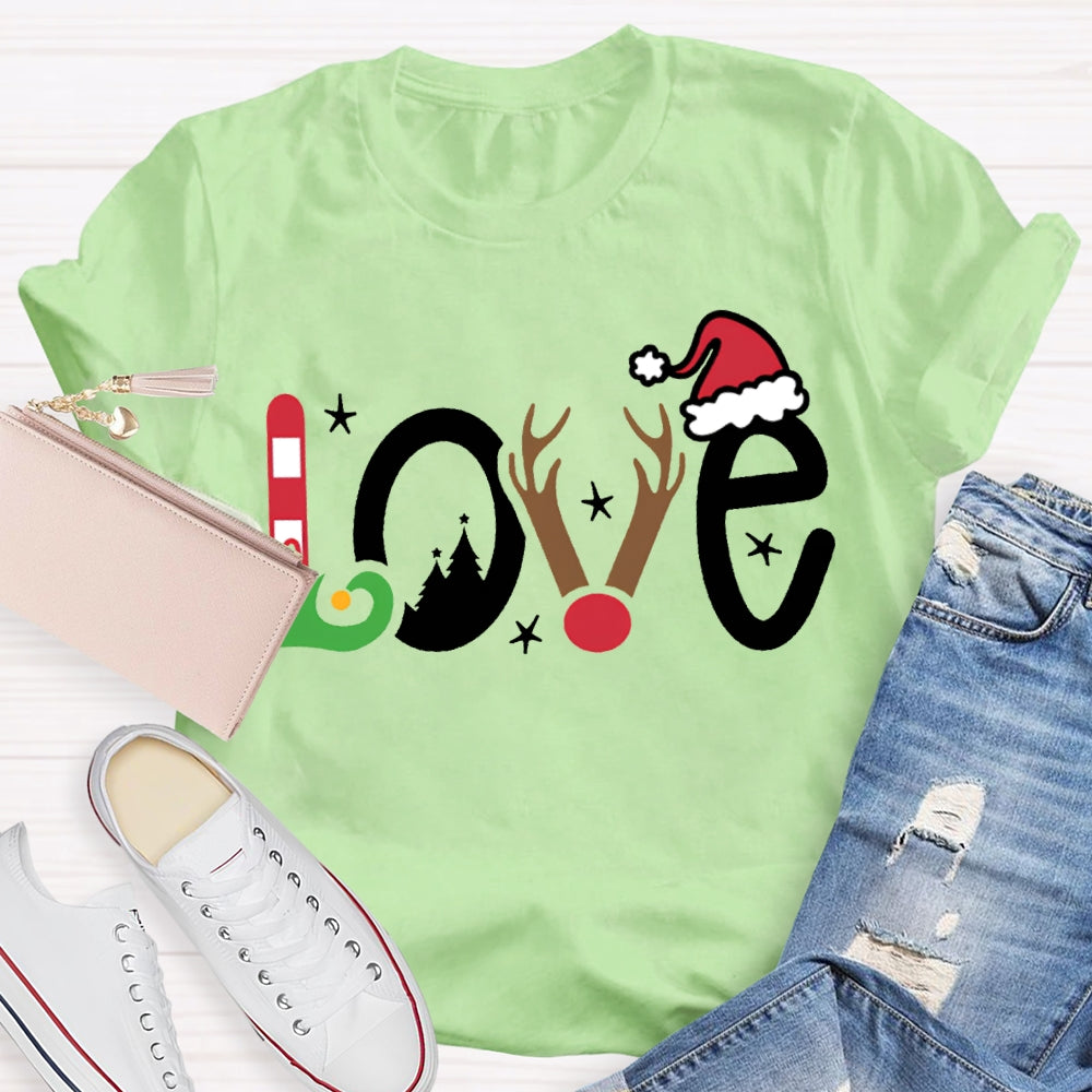 Love Christmas Vibes Font Christmas T-shirt