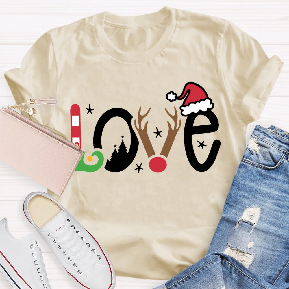 Love Christmas Vibes Font Christmas T-shirt