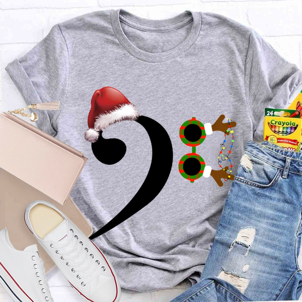 Santa Hat And Comma Christmas T-shirt