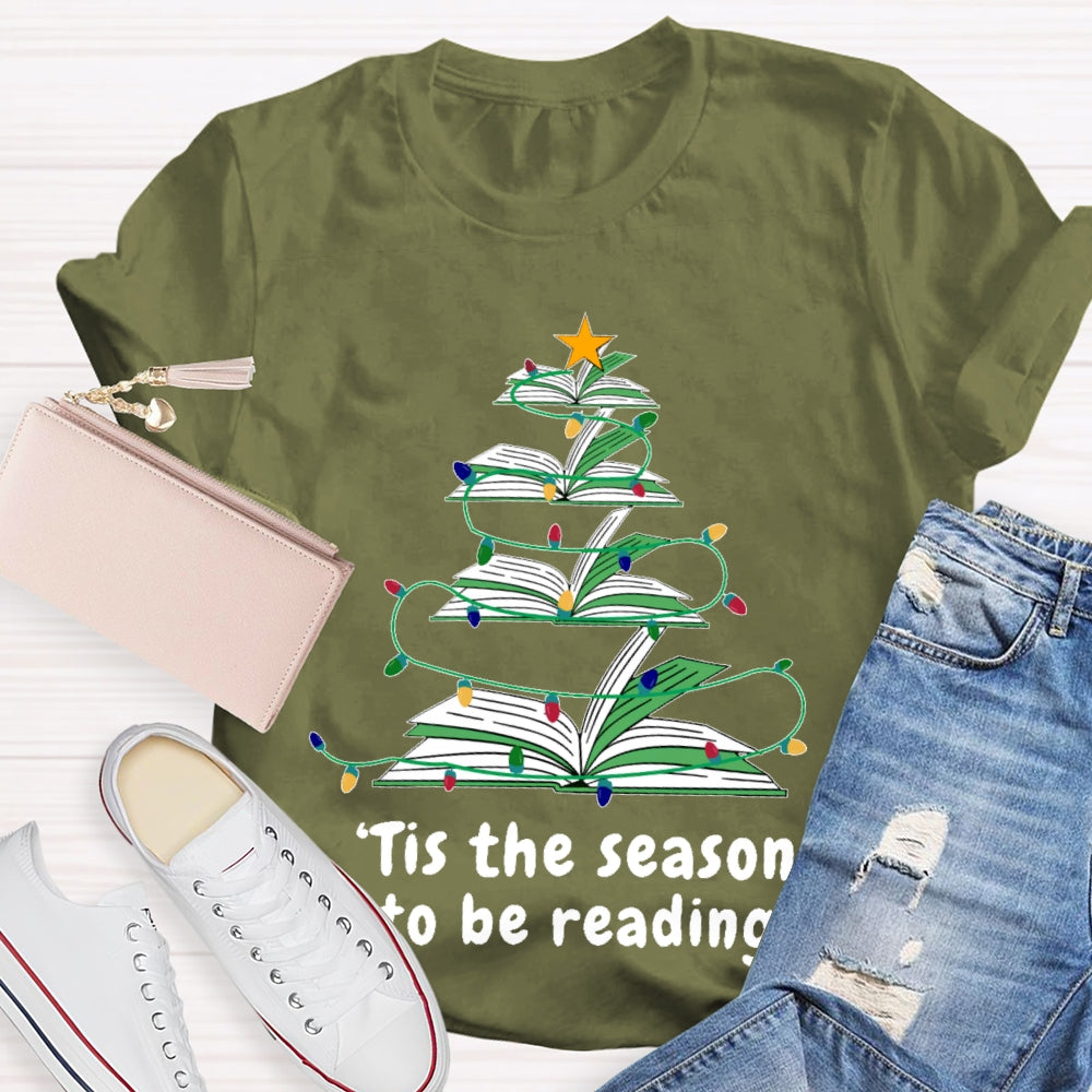 Tis The Season To Be Reading Christmas T-shirt