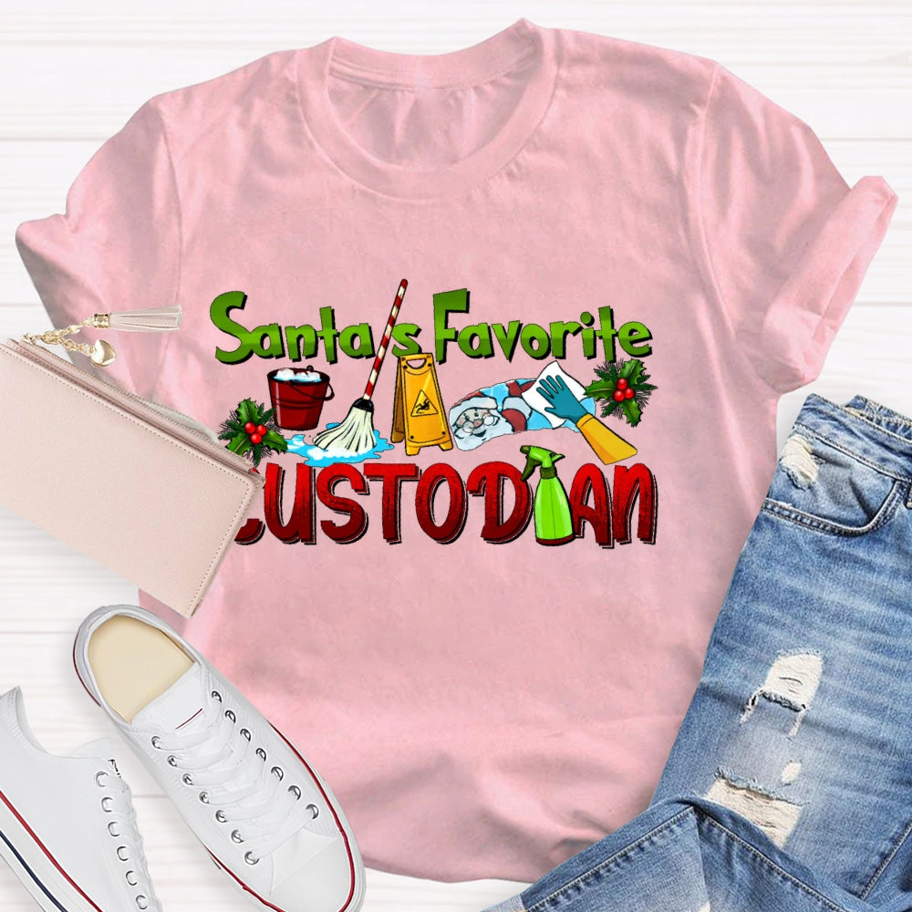 Santa's Favorite Custodian T-shirt