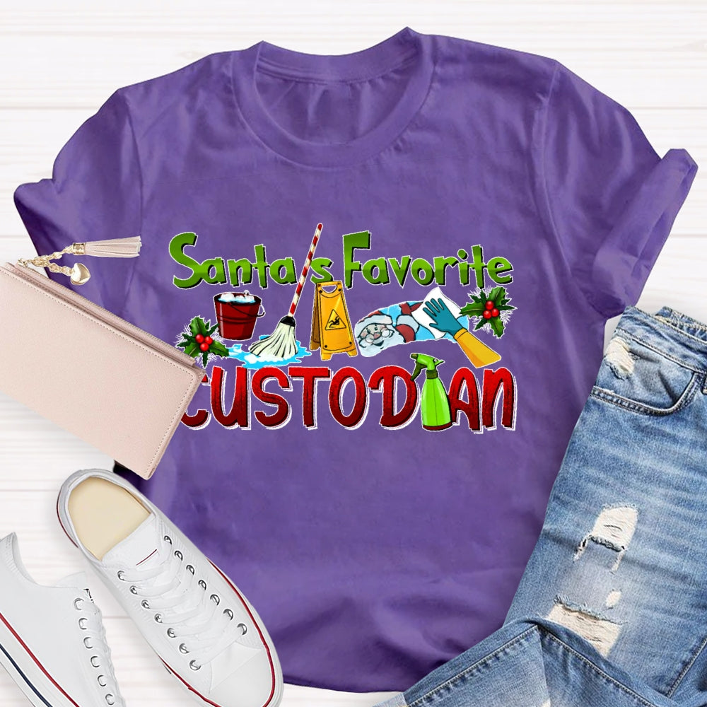 Santa's Favorite Custodian T-shirt