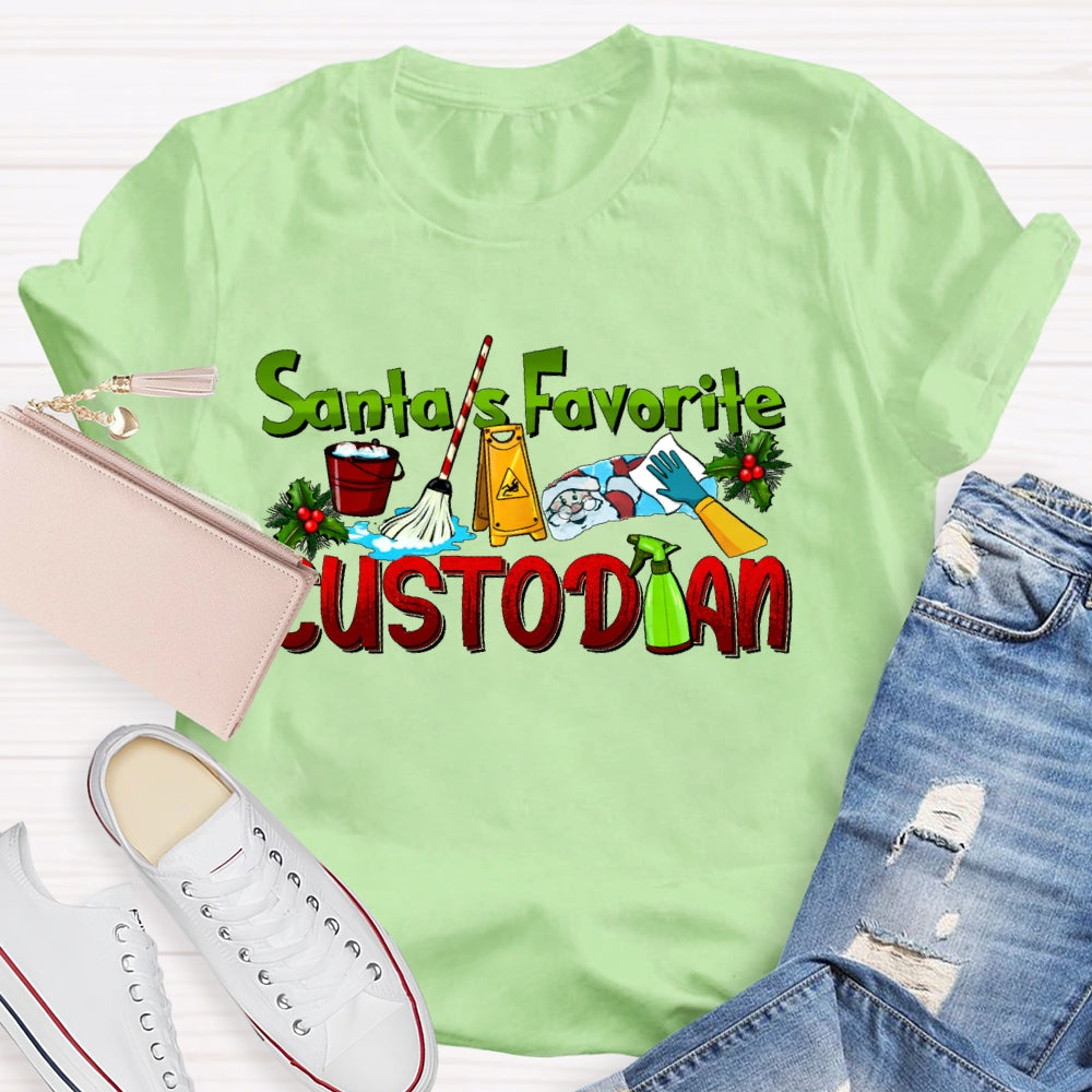 Santa's Favorite Custodian T-shirt