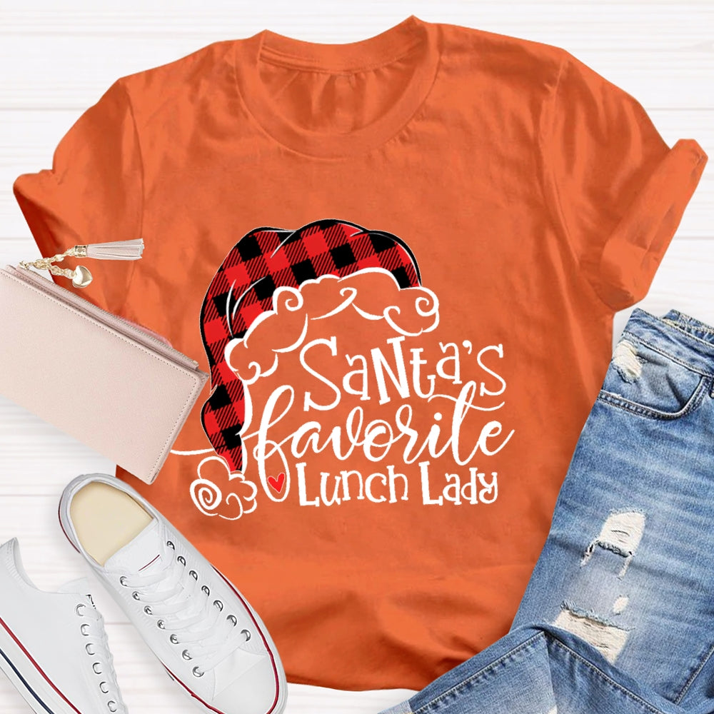 Santa's Favorite Lunch Lady Christmas Gift T-shirt