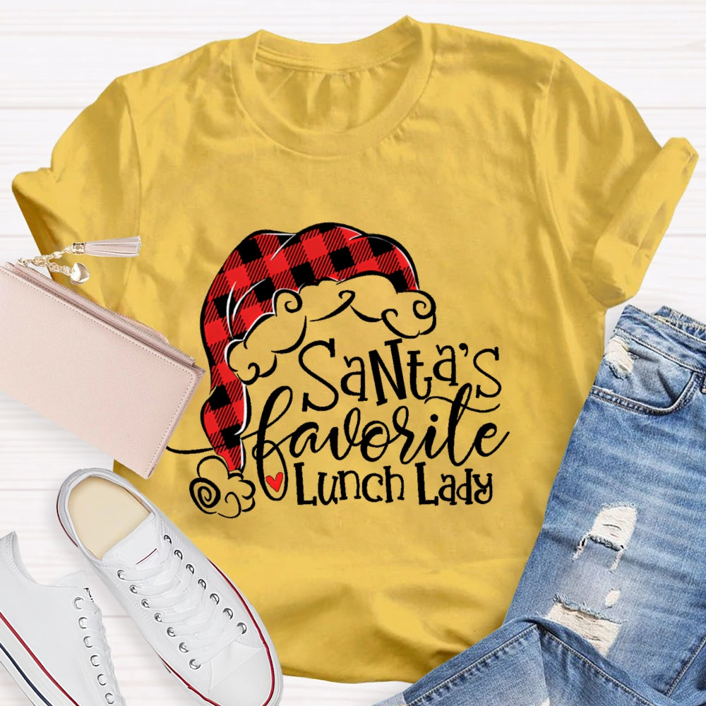 Santa's Favorite Lunch Lady Christmas Gift T-shirt