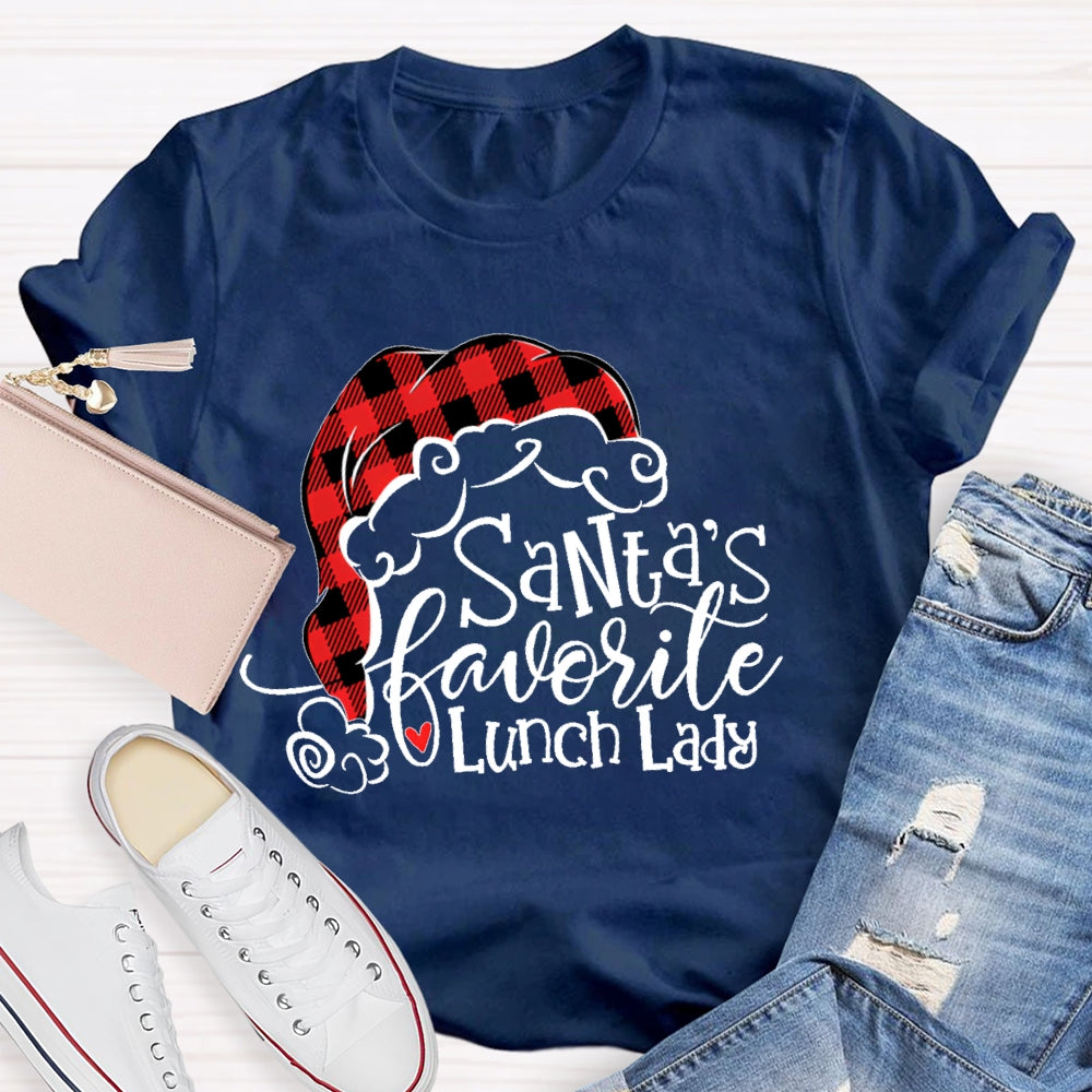 Santa's Favorite Lunch Lady Christmas Gift T-shirt