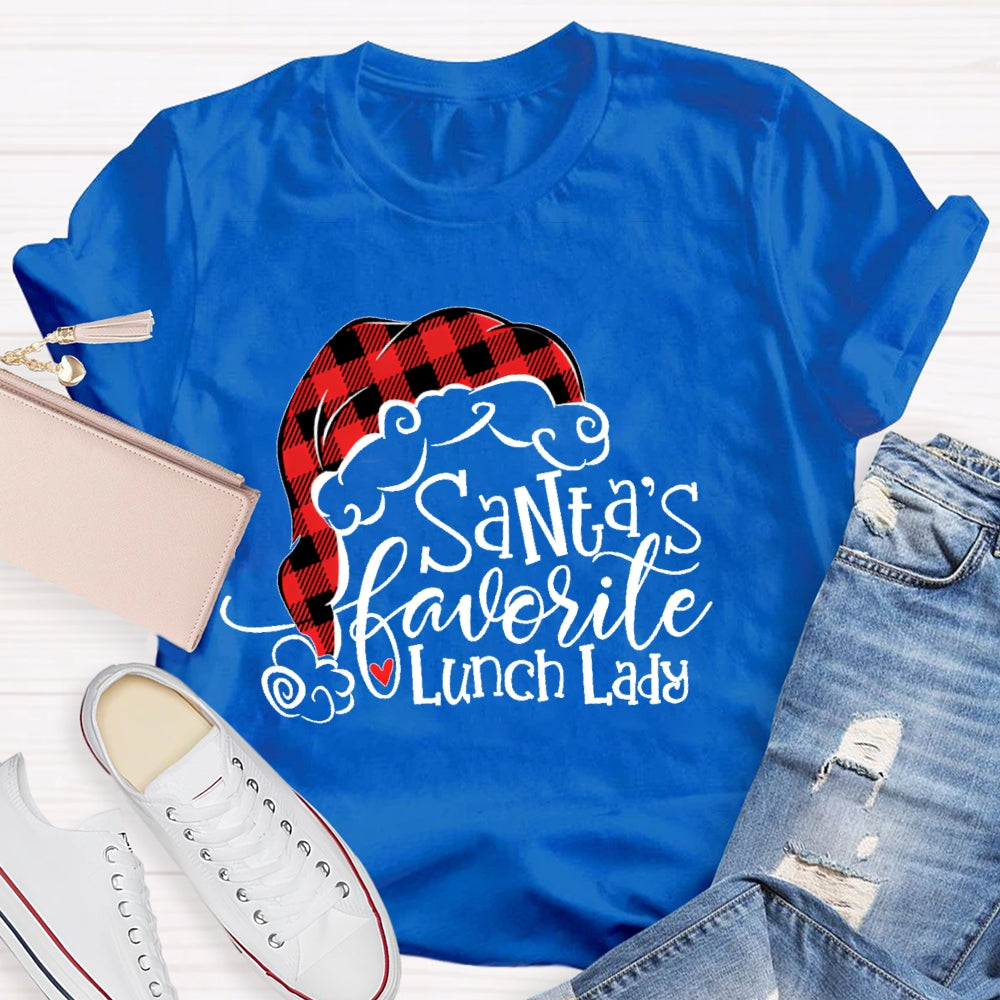 Santa's Favorite Lunch Lady Christmas Gift T-shirt