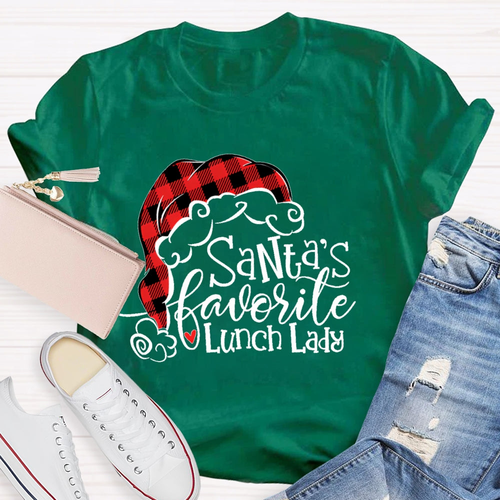 Santa's Favorite Lunch Lady Christmas Gift T-shirt