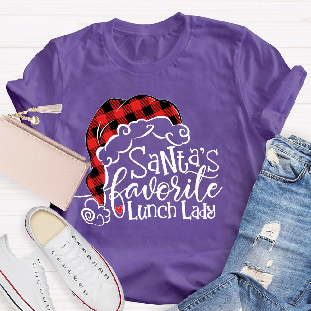 Santa's Favorite Lunch Lady Christmas Gift T-shirt