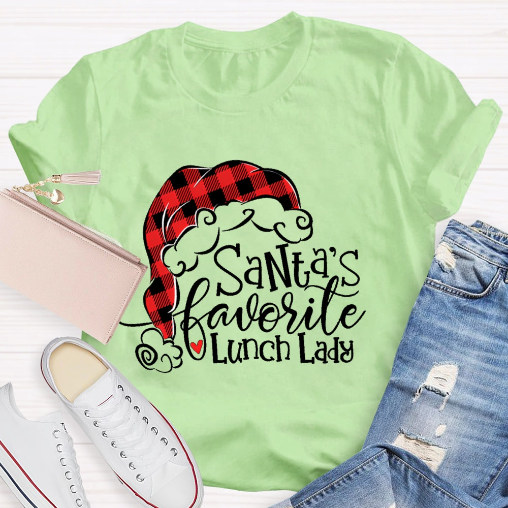 Santa's Favorite Lunch Lady Christmas Gift T-shirt