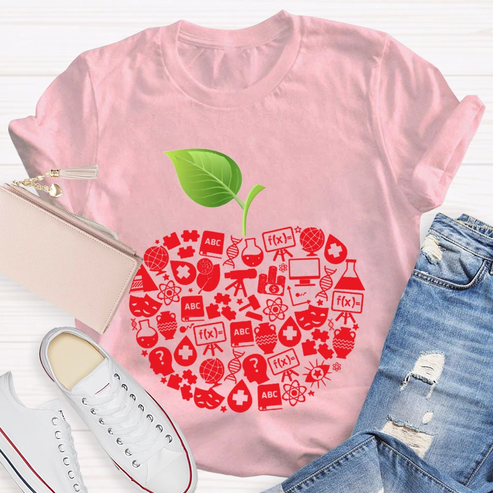 Apple Shaped Scientific Experiment Equipment Science Teacher T-shirt