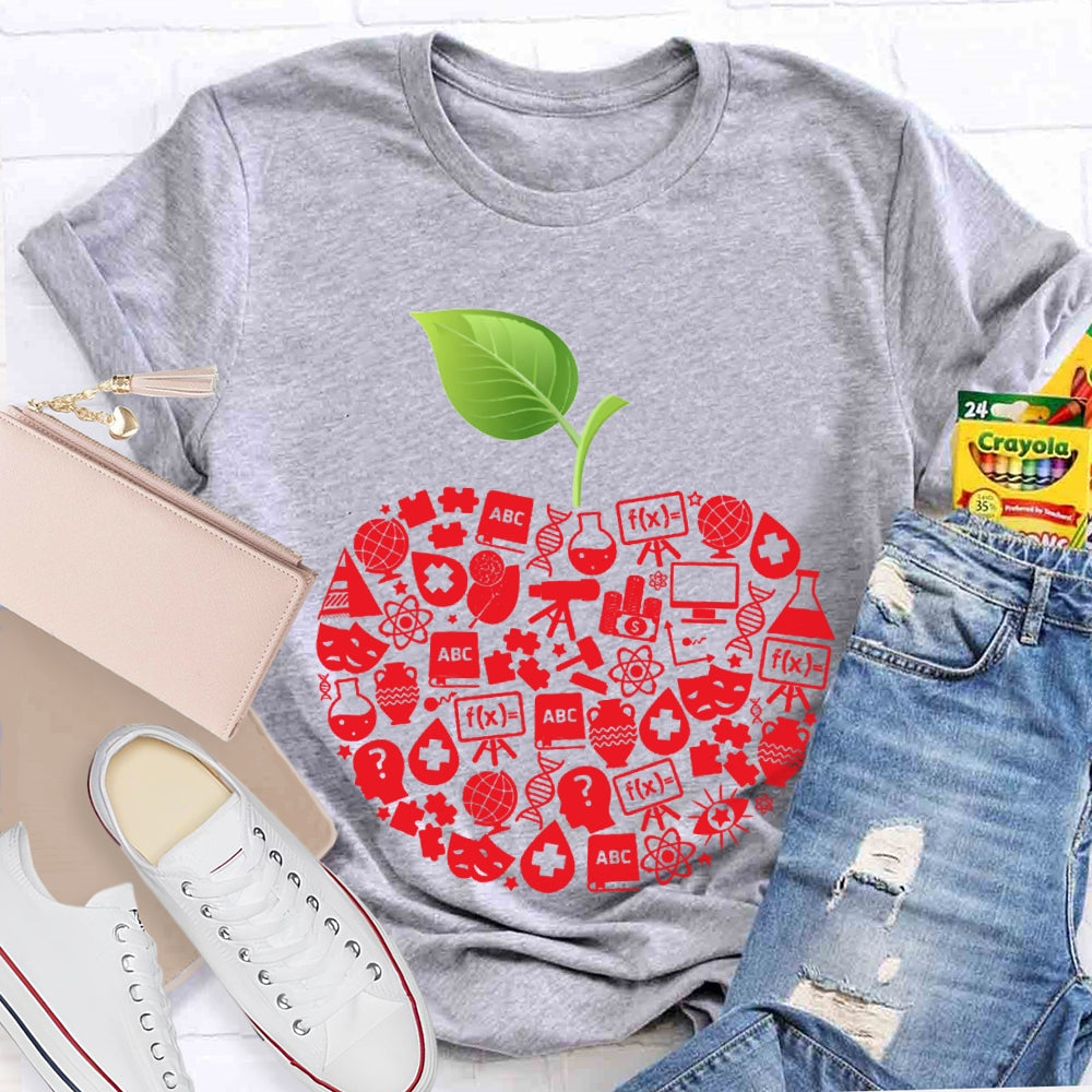Apple Shaped Scientific Experiment Equipment Science Teacher T-shirt