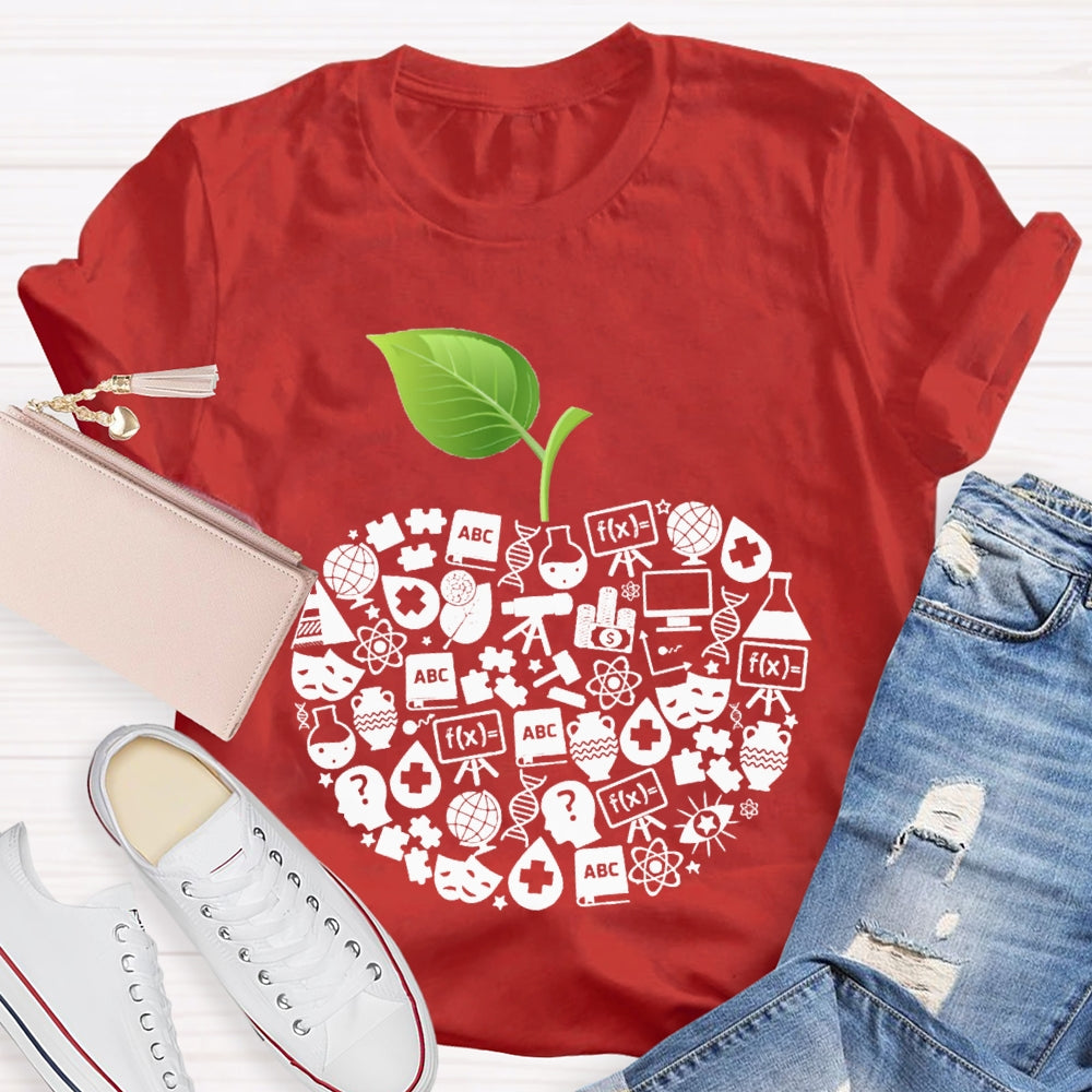 Apple Shaped Scientific Experiment Equipment Science Teacher T-shirt
