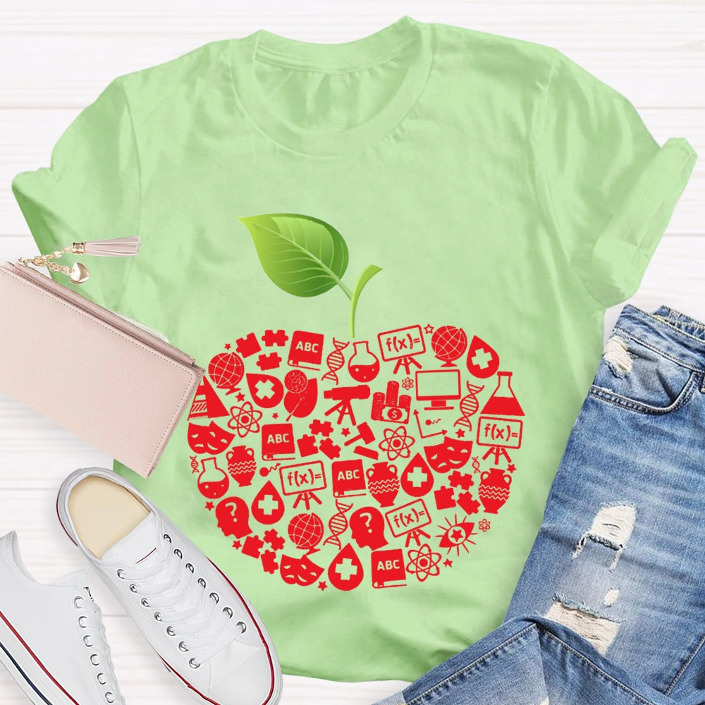 Apple Shaped Scientific Experiment Equipment Science Teacher T-shirt