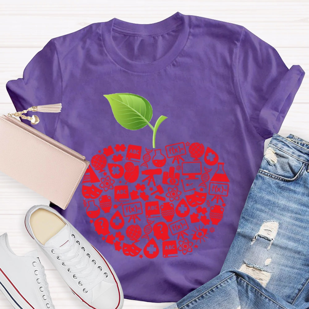 Apple Shaped Scientific Experiment Equipment Science Teacher T-shirt